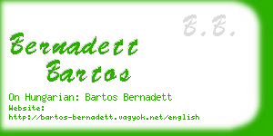 bernadett bartos business card